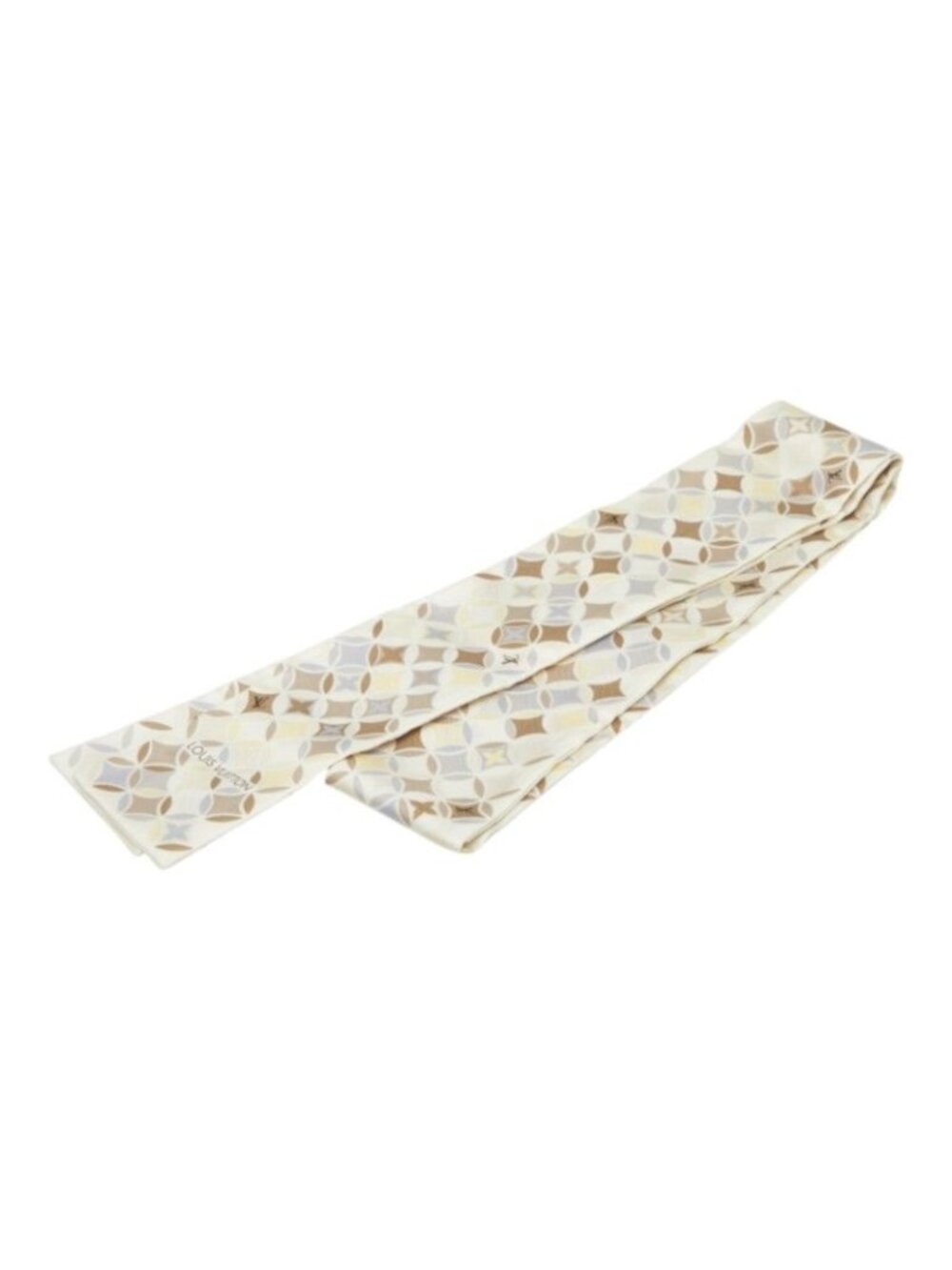 Louis Vuitton Bandeau Scarf White Multicolor Silk